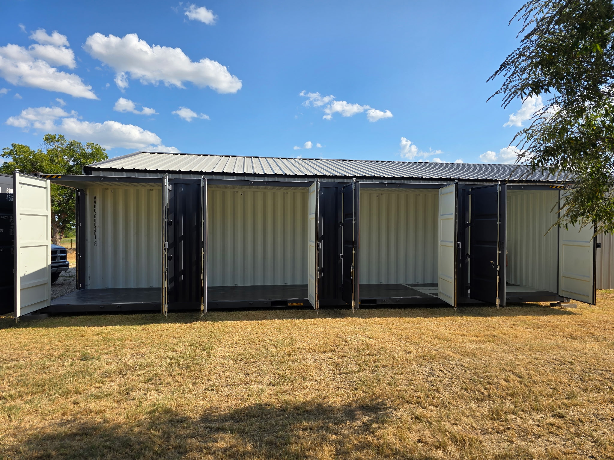 Slate Grey New One Trip 40ft High Cube Side Open container with all side doors open
